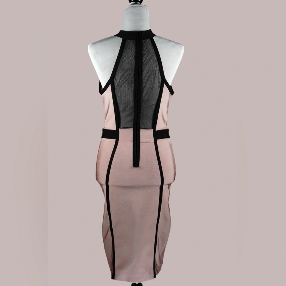 Valiant Paris Mesh Cutout Bodycon Dress L - Picture 6 of 12